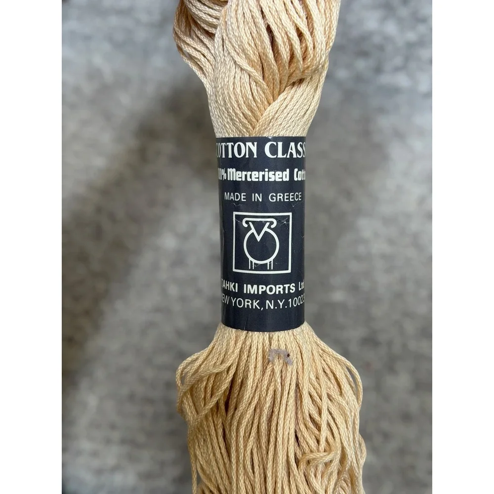 Vintage Tahki Imports Cotton Classic Mercerized Cotton Yarn Skein Beige Cream
